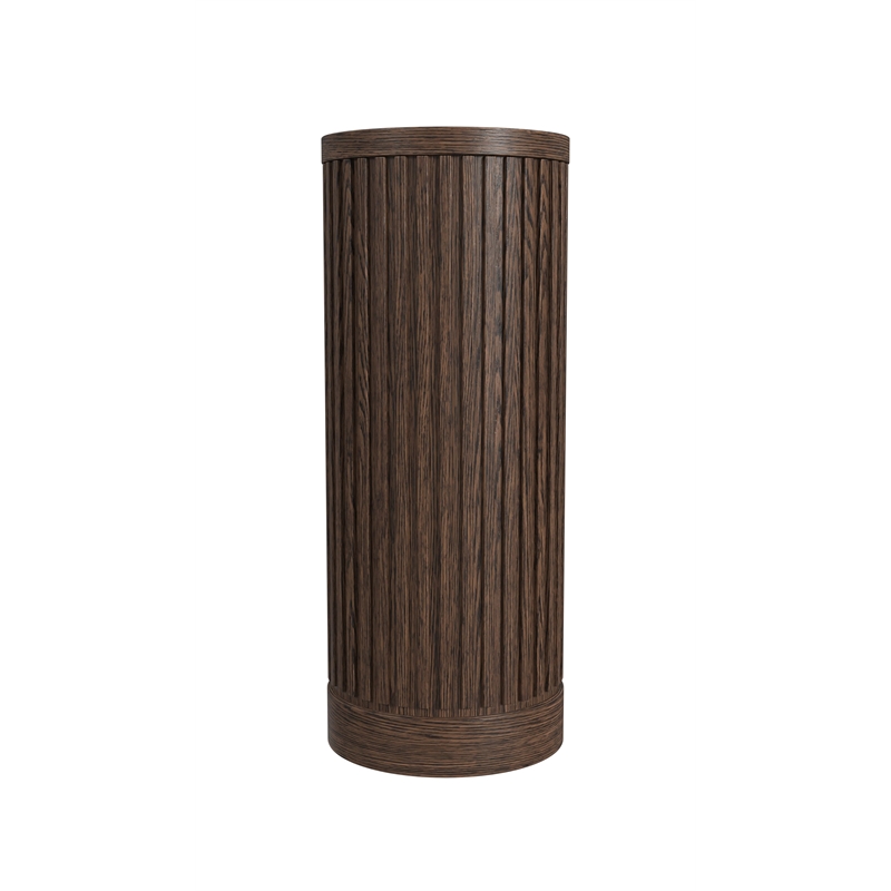 Modern Wood Living Room Entertainment Tulane Round Pedestal - Brown