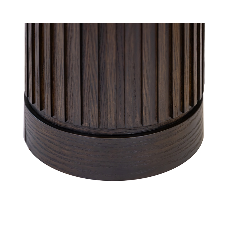 Modern Wood Living Room Entertainment Tulane Round Pedestal - Brown