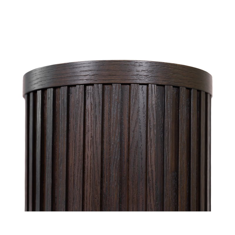 Modern Wood Living Room Entertainment Tulane Round Pedestal - Brown