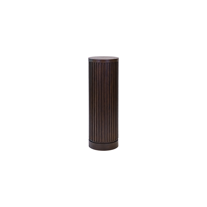 Modern Wood Living Room Entertainment Tulane Round Pedestal - Brown