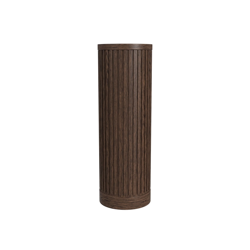Modern Wood Living Room Entertainment Tulane Round Pedestal - Brown