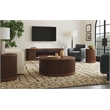 Modern Wood Living Room Entertainment Tulane Round Pedestal - Brown