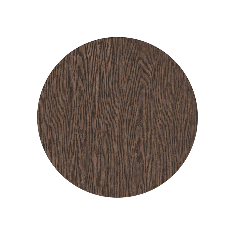 Modern Wood Living Room Entertainment Tulane Round Chair Side Table - Brown