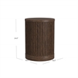 Modern Wood Living Room Entertainment Tulane Round Chair Side Table - Brown