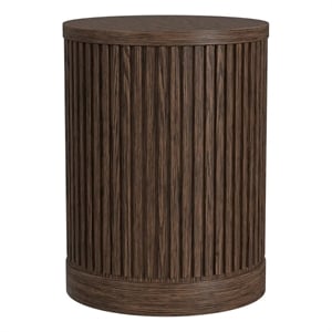 Modern Wood Living Room Entertainment Tulane Round Chair Side Table - Brown
