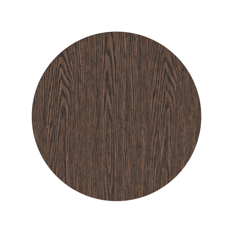 Modern Wood Living Room Entertainment Tulane Round End Table - Brown