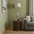 Modern Wood Living Room Entertainment Tulane Round End Table - Brown