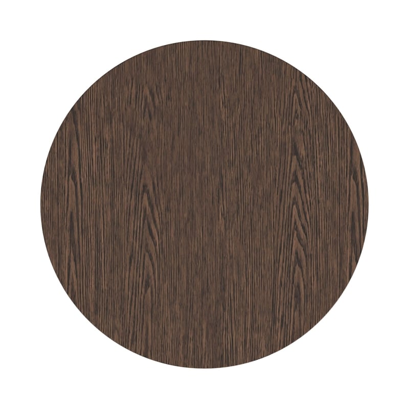 Modern Wood Living Room Entertainment Tulane Round Cocktail Table - Brown
