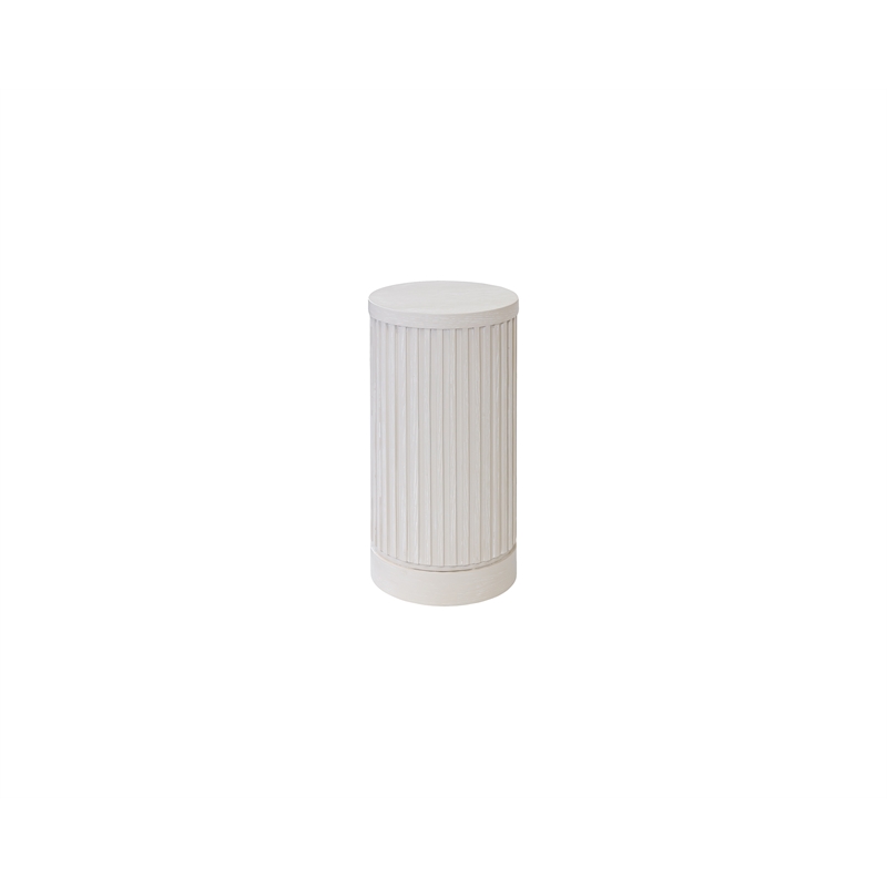 Modern Wood Living Room Entertainment Tulane Round Pedestal - White