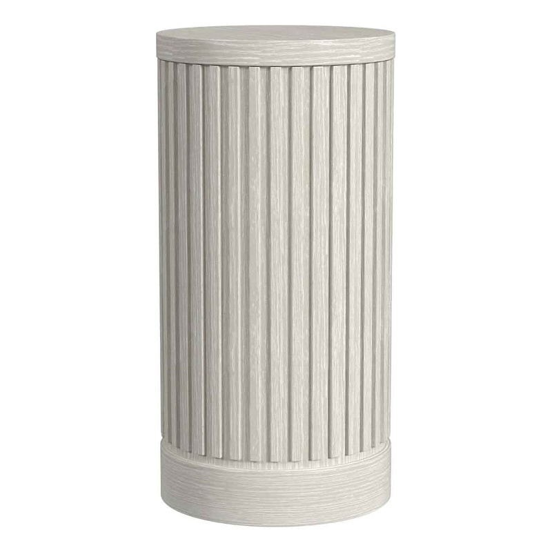 Modern Wood Living Room Entertainment Tulane Round Pedestal - White