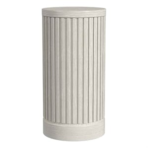 Modern Wood Living Room Entertainment Tulane Round Pedestal - White