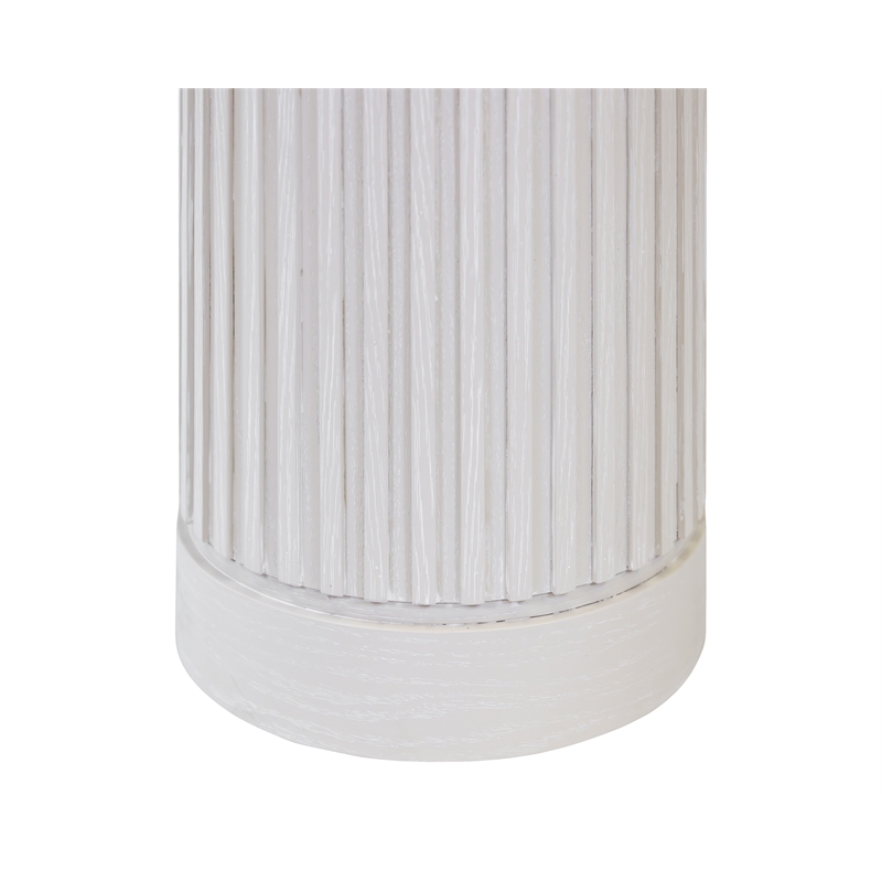Modern Wood Living Room Entertainment Tulane Round Pedestal - White