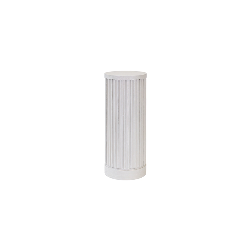 Modern Wood Living Room Entertainment Tulane Round Pedestal - White