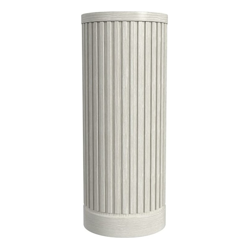 Modern Wood Living Room Entertainment Tulane Round Pedestal - White