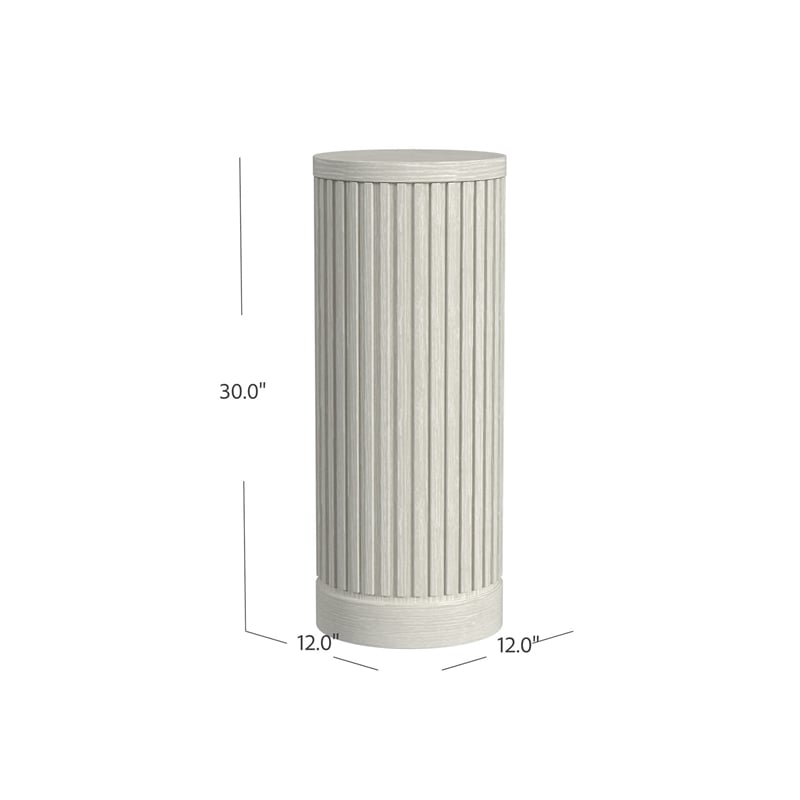 Modern Wood Living Room Entertainment Tulane Round Pedestal - White