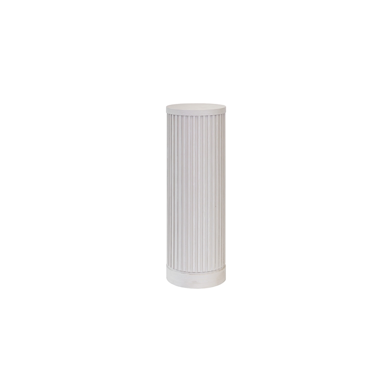 Modern Wood Living Room Entertainment Tulane Round Pedestal - White
