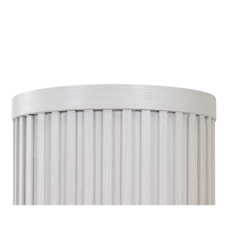 Modern Wood Living Room Entertainment Tulane Round Pedestal - White