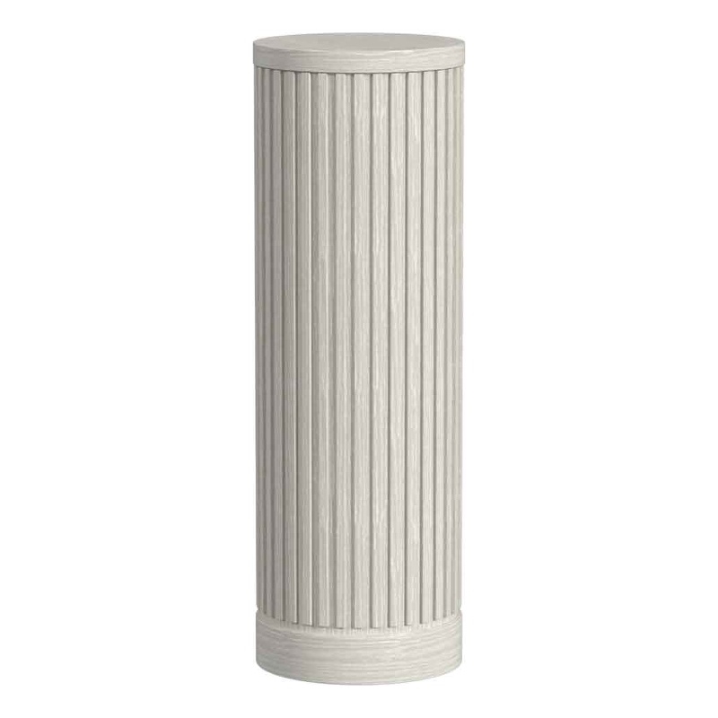 Modern Wood Living Room Entertainment Tulane Round Pedestal - White