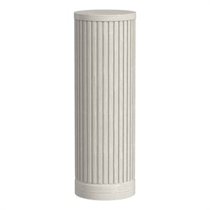 Modern Wood Living Room Entertainment Tulane Round Pedestal - White