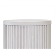 Modern Wood Living Room Entertainment Tulane Round Chair Side Table - White