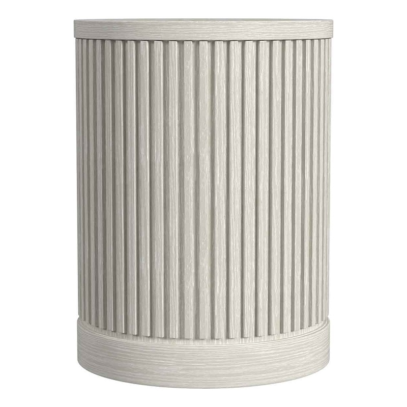 Modern Wood Living Room Entertainment Tulane Round Chair Side Table - White