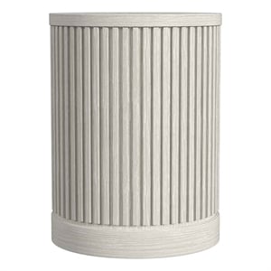 Modern Wood Living Room Entertainment Tulane Round Chair Side Table - White