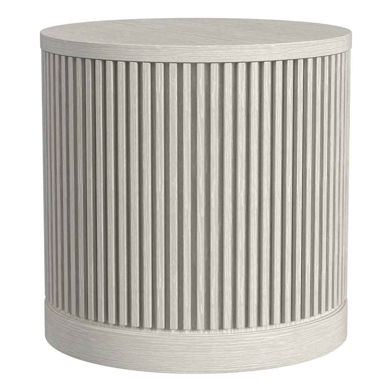 Modern Wood Living Room Entertainment Tulane Round End Table - White