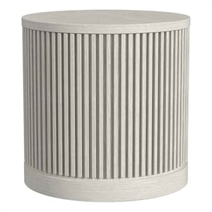 Modern Wood Living Room Entertainment Tulane Round End Table - White