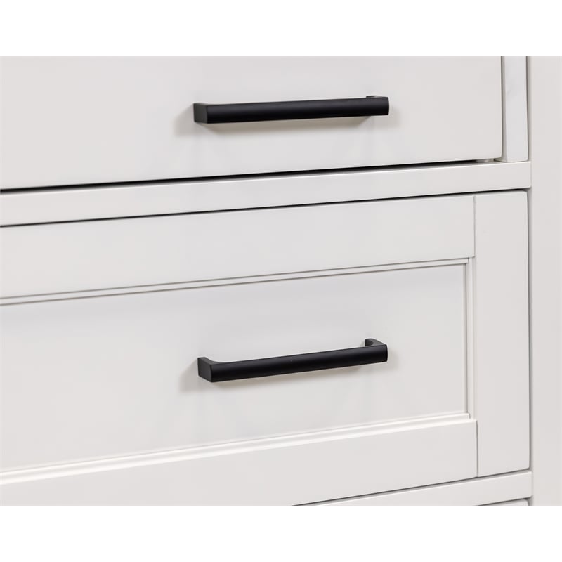 Modern Wood Drop-Lid Secretary Desk Fully Assembled White Finish