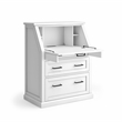 Modern Wood Drop-Lid Secretary Desk Fully Assembled White