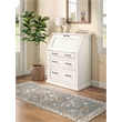 Modern Wood Drop-Lid Secretary Desk Fully Assembled White