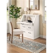 Modern Wood Drop-Lid Secretary Desk Fully Assembled White