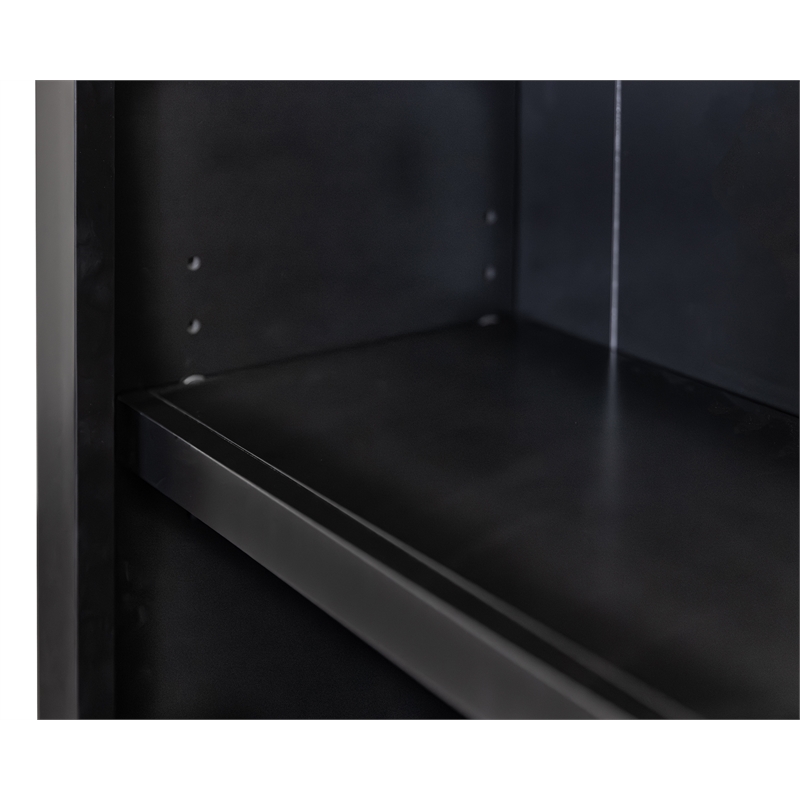 Modern Wood Lower Doors Bookcase Office Bookcase Fully Assembled Black