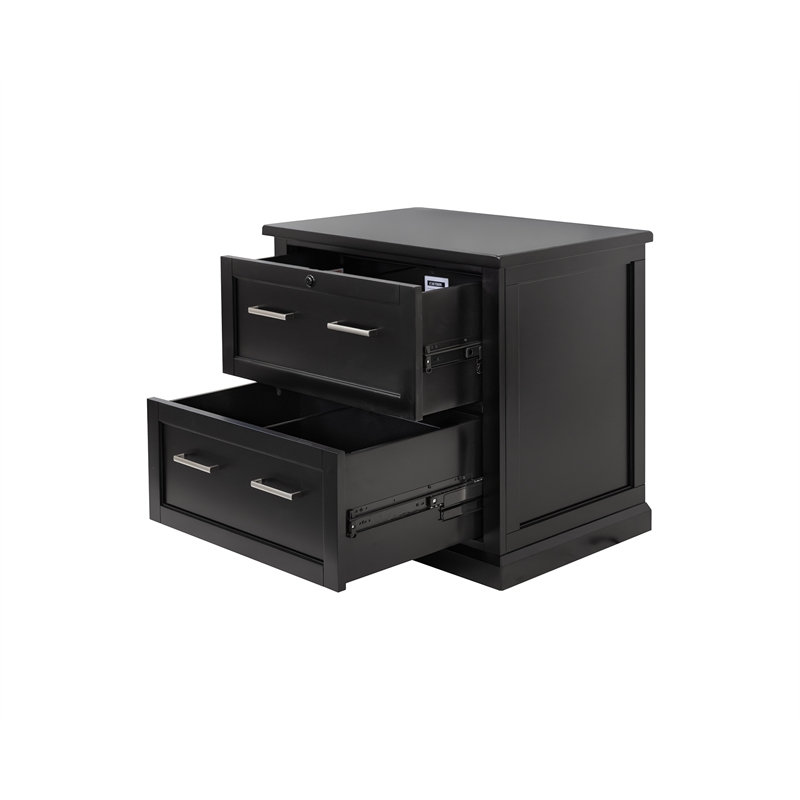 Modern Wood Lateral File Office Lateral File Storage File Fully Assembled Black