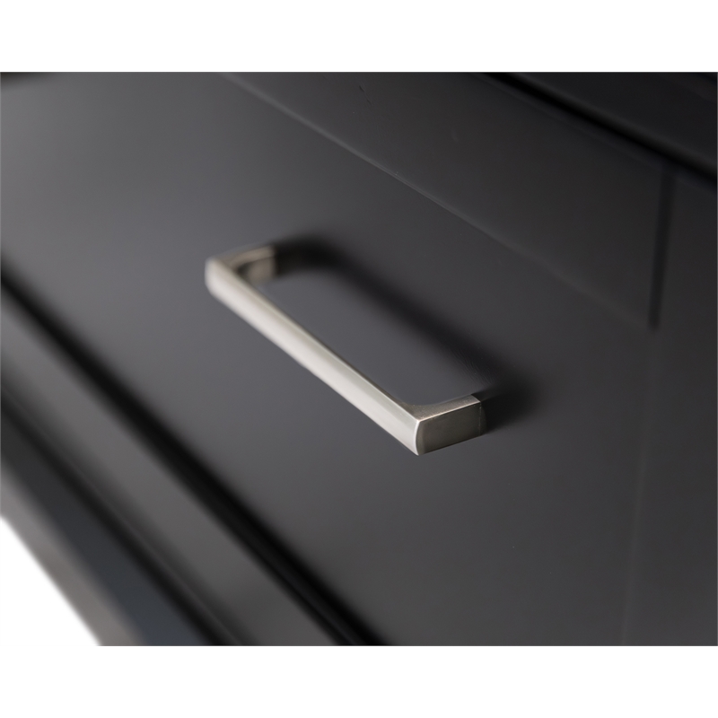 Modern Wood Drop-Lid Secretary Desk Fully Assembled Black Finish