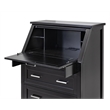 Modern Wood Drop-Lid Secretary Desk Fully Assembled Black Finish
