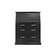 Modern Wood Drop-Lid Secretary Desk Fully Assembled Black Finish