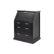 Modern Wood Drop-Lid Secretary Desk Fully Assembled Black Finish