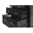 Modern Wood Drop-Lid Secretary Desk Fully Assembled Black Finish