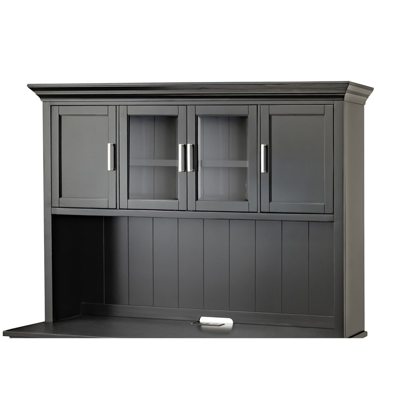 Modern Wood Hutch With Doors Storage Hutch Office Storage Fully Assembled Black