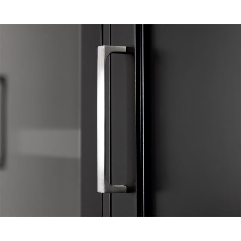 Modern Wood Hutch With Doors Storage Hutch Office Storage Fully Assembled Black