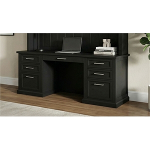 Modern Wood Desk Office Writing Table Credenza Fully Assembled Black