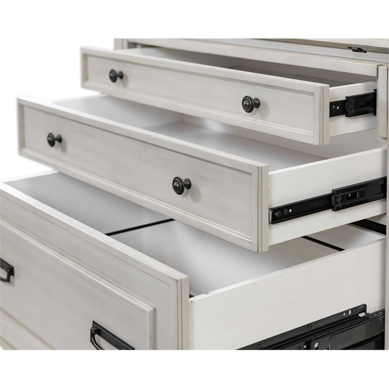 Martin Furniture Hartford Wood Drop-Lid Secretary Desk in White