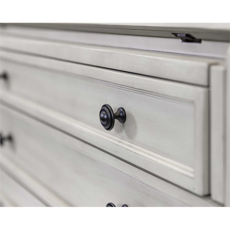 Martin Furniture Hartford Wood Drop-Lid Secretary Desk in White