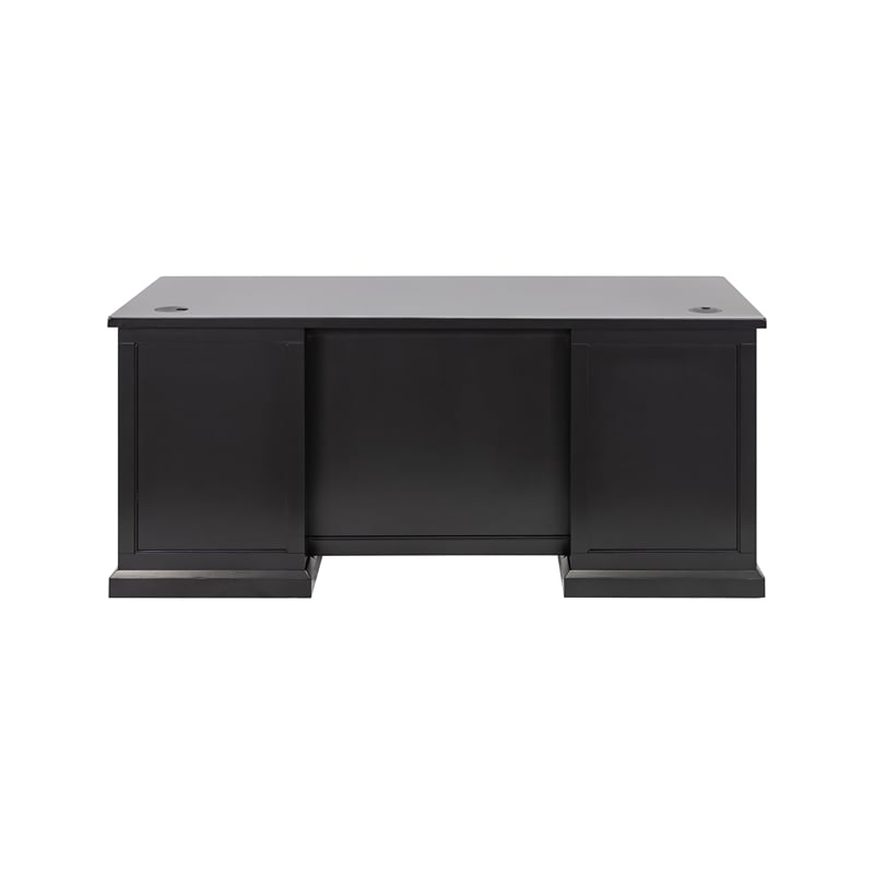 Modern Wood Hutch With Doors and Desk Storage Hutch Fully Assembled Black