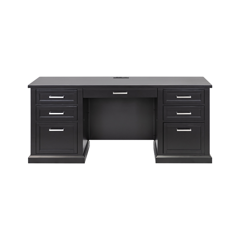 Modern Wood Hutch With Doors and Desk Storage Hutch Fully Assembled Black