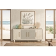 72in TV Console Modern Four Door Entertainment Stand Wood Accent CabinetCredenza Fully Assembled White