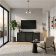 80in TV Console Entertainment Stand Wood Accent Cabinet Fully Assembled Ebony Black