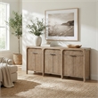 80in TV Console Entertainment Stand Wood Accent Cabinet Fully Assembled Natural Sand