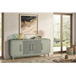 72in TV Console Modern 4 Door Entertainment Stand Wood Accent Assmbled Pistachio